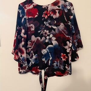 Reitmans Floral Blouse - Black, Red, Blue